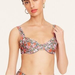 J. Crew Floral Bikini Top - Multicolor